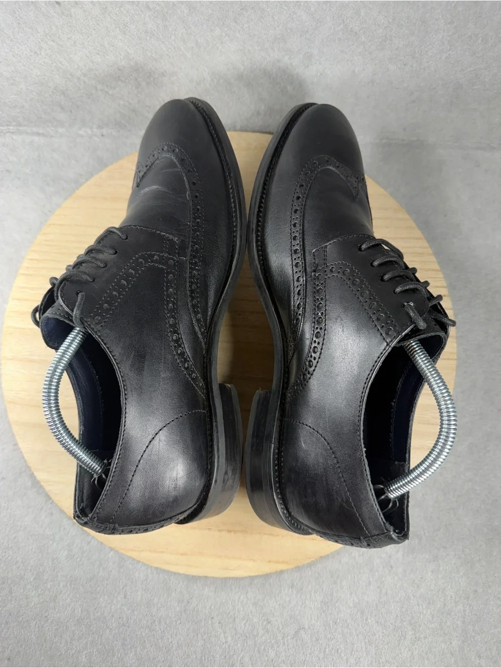 Cole Haan Men’s 10 M Black Leather Wingtip Derby Oxford Dress Shoes Brogue